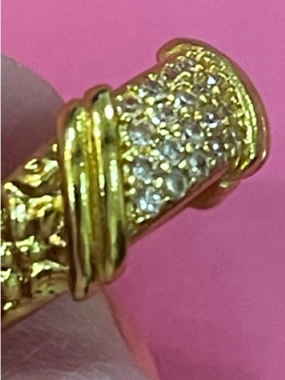 Ruby & Pavé Twisted Gold Band Ring vintage!